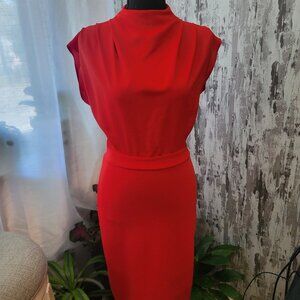 NWOT Express Cap Sleeve Back Zipper Midi Sheath Dress - XS